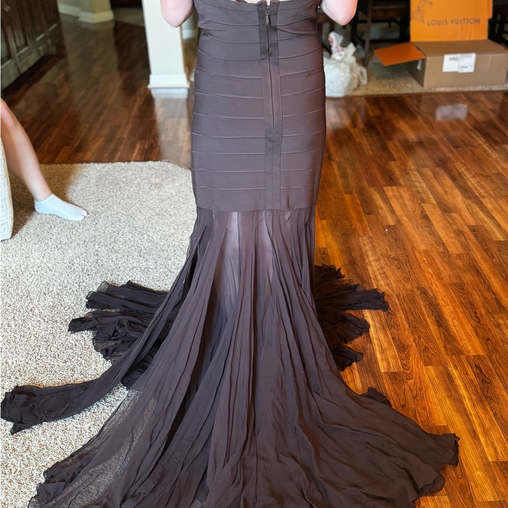 Medium Brown Herve Leger Paris Dress